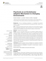 Psychosis as an Evolutionary Adaptive Mechanism to Changing Environments